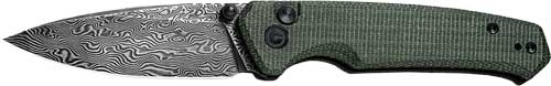 CIVIVI Altus 2.97" Green Micarta Handle Damascus Steel Folding Knife