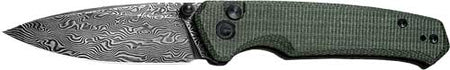 CIVIVI Altus 2.97" Green Micarta Handle Damascus Steel Folding Knife