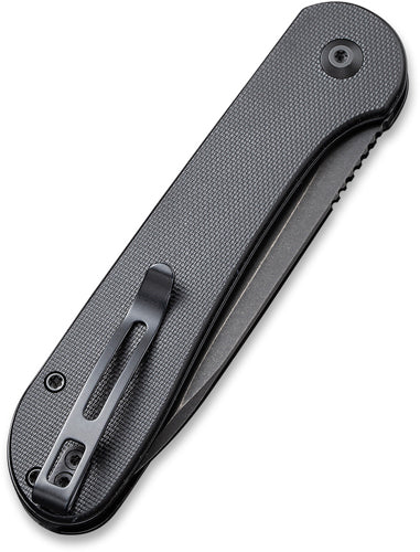 CIVIVI Elementum 3.47" Black Stonewash Folding Knife Black G-10 Handle
