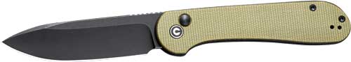 CIVIVI Elementum 3.47" Black Stonewash Folding Knife Olive Micarta Handle