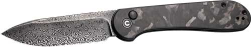 CIVIVI Elementum 3.47" Black Stonewash Folding Knife Marble Carbon Fiber Handle