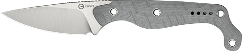 CIVIVI Sokn Gray G-10 Handle Stonewash Fixed Blade Knife with Sheath