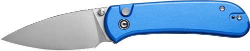 CIVIVI Qubit 2.98" Blue Handle Satin Finish Button Lock Folding Knife