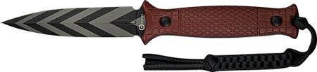 CIVIVI Perfrico 4.49" Burgundy G10 Handle Striped Finish Fixed Blade Knife