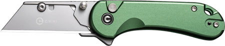CIVIVI Elementum Green Handle 2.26" Utility Folding Knife with 3 Blades