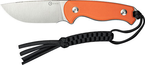 CIVIVI Timberbark Orange G10 Handle 3.2" Fixed Blade Knife Stonewash