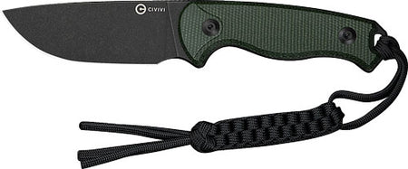 CIVIVI Timberbark Green Micarta 3.2" Fixed Blade Knife Black Stonewash Finish