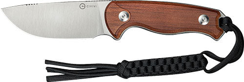 CIVIVI Timberbark Guibourtia Wood 3.2" Fixed Blade Knife Satin Finish