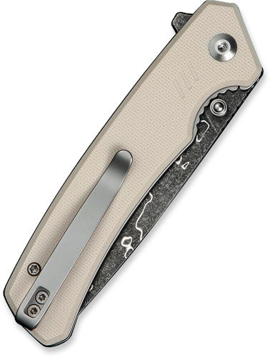 CIVIVI Merit 3.28" Ivory G10 Handle Damascus Steel Liner Lock Folding Knife