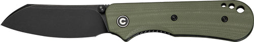CIVIVI Crabby 2.7" Black Stonewash Folding Knife OD Green G-10 Handle