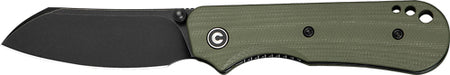 CIVIVI Crabby 2.7" Black Stonewash Folding Knife OD Green G-10 Handle
