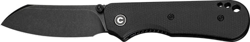 CIVIVI Crabby 2.7" Black Stonewash Folding Knife Black Canvas Micarta Handle