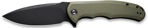 CIVIVI Praxis 3.75" OD Green G10 Handle Black Finish Folding Knife Clam Pack