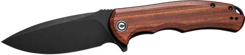 CIVIVI Praxis 3.75" Cuibourtia Wood Handle Black Stonewash Finish Folding Knife