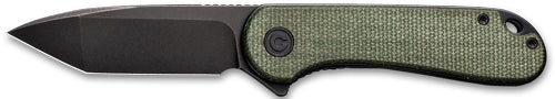 CIVIVI Elementum 2.96" Black D2 Folding Knife Green Micarta Handle Clam Pack