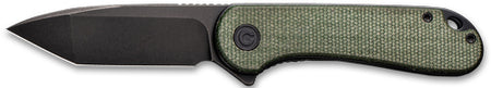 CIVIVI Elementum 2.96" Black D2 Folding Knife Green Micarta Handle Clam Pack