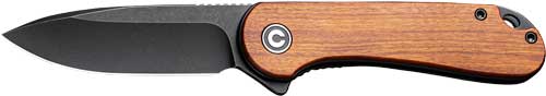 CIVIVI Elementum 2.96" Liner Lock Folding Knife Wood Handle Black Stonewash D2