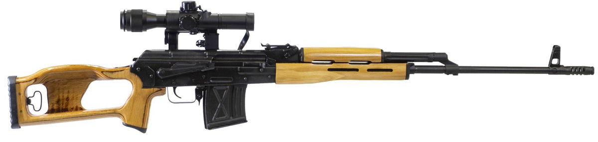 Century Arms RI035VN PSL w/Optic 7.62x54mmR 10+1 24.50" Black Steel Barrel & Receiver, Black Wood Skeletonized Stock