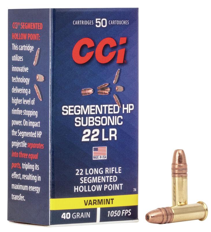 CCI Segmented HP Subsonic .22 Long Rifle 40 grain Hollow Point Subsonic ammunition