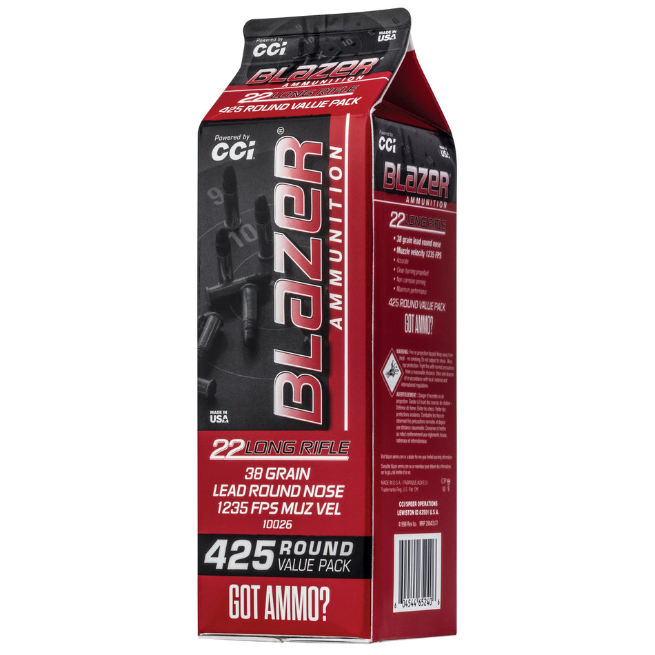 CCI Blazer .22 Long Rifle 38 grain Lead Round Nose ammunition