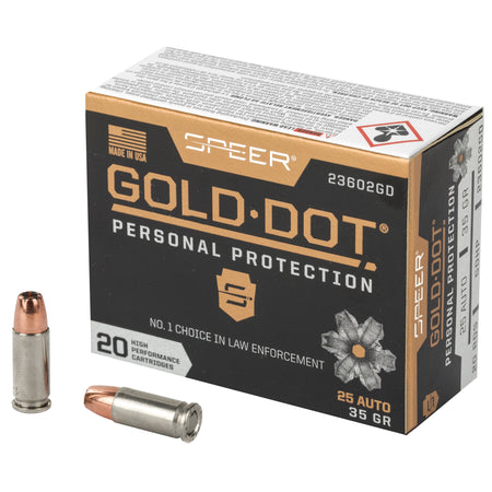 Speer Gold Dot Personal Protection Hollow Point 35 Grain .25 ACP 900 fps