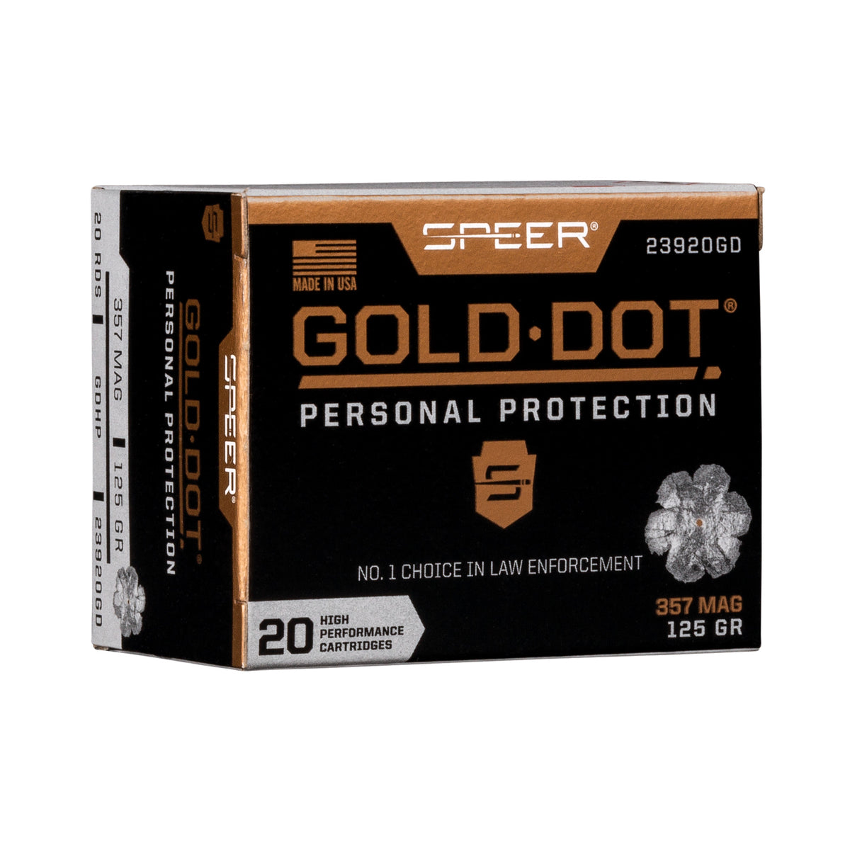 Speer Gold Dot Personal Protection .357 Magnum 125 grain Hollow Point ammunition