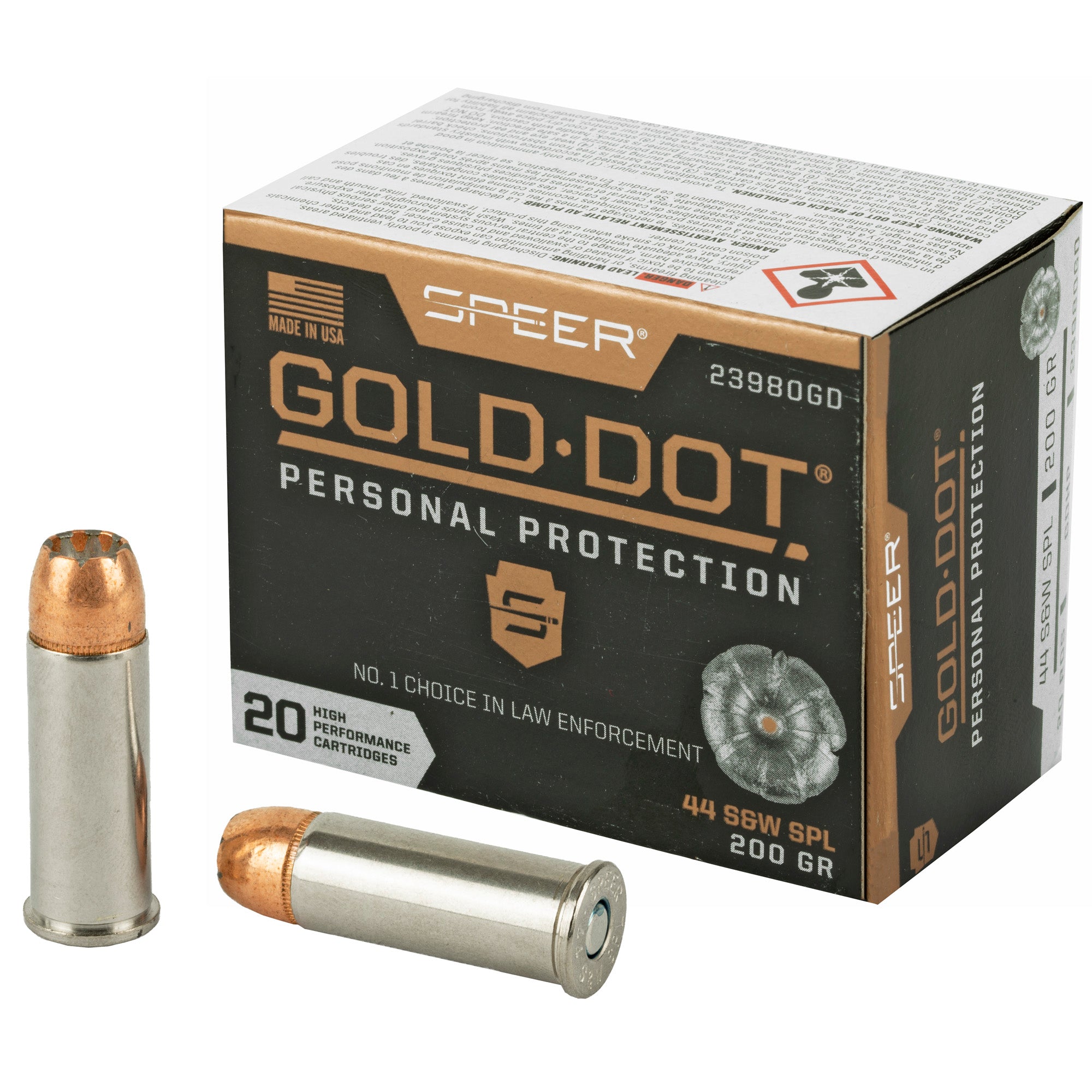 Speer Gold Dot Personal Protection .44 S&W Special 200 grain Hollow Point ammunition