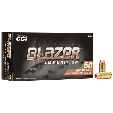 CCI 5221 Blazer Brass 10mm Auto 180 gr Full Metal Jacket (FMJ)