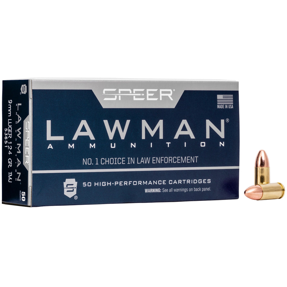 Speer Lawman Total Metal Jacket 124 Grain 9mm Luger/Parabellum 1090 fps
