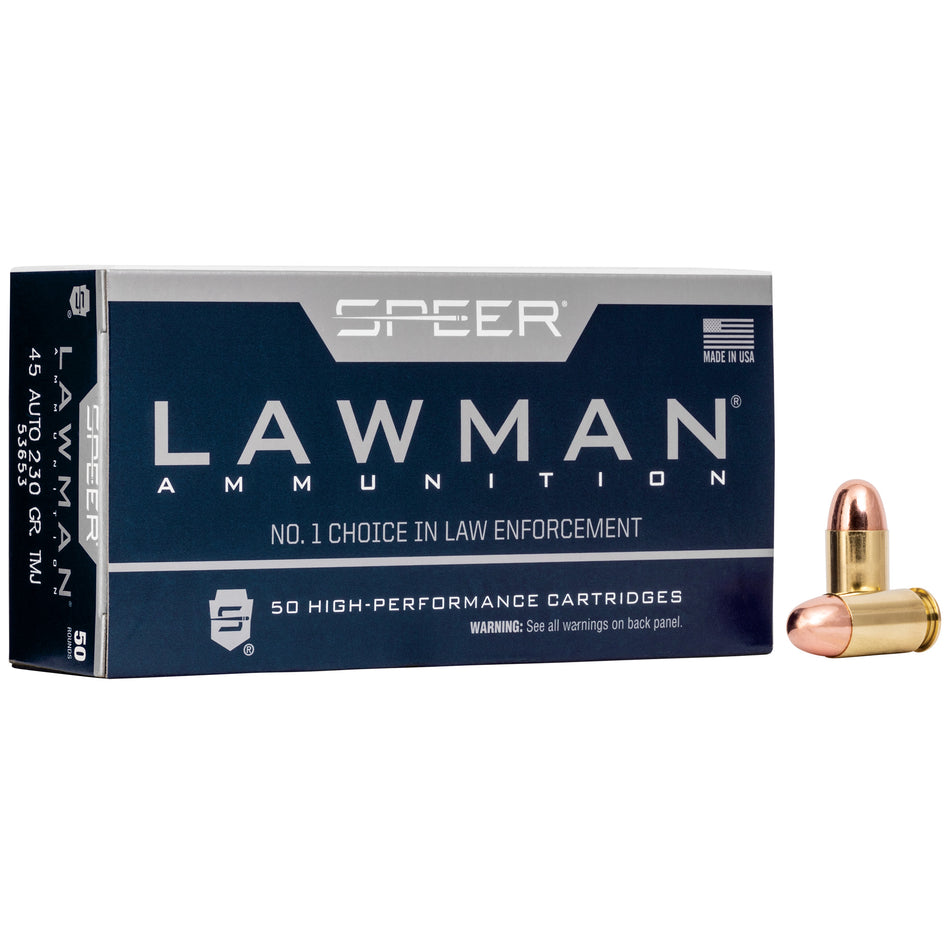 Speer Lawman Pistol Ammo 45 ACP 230 gr. TMJ 50 rd.