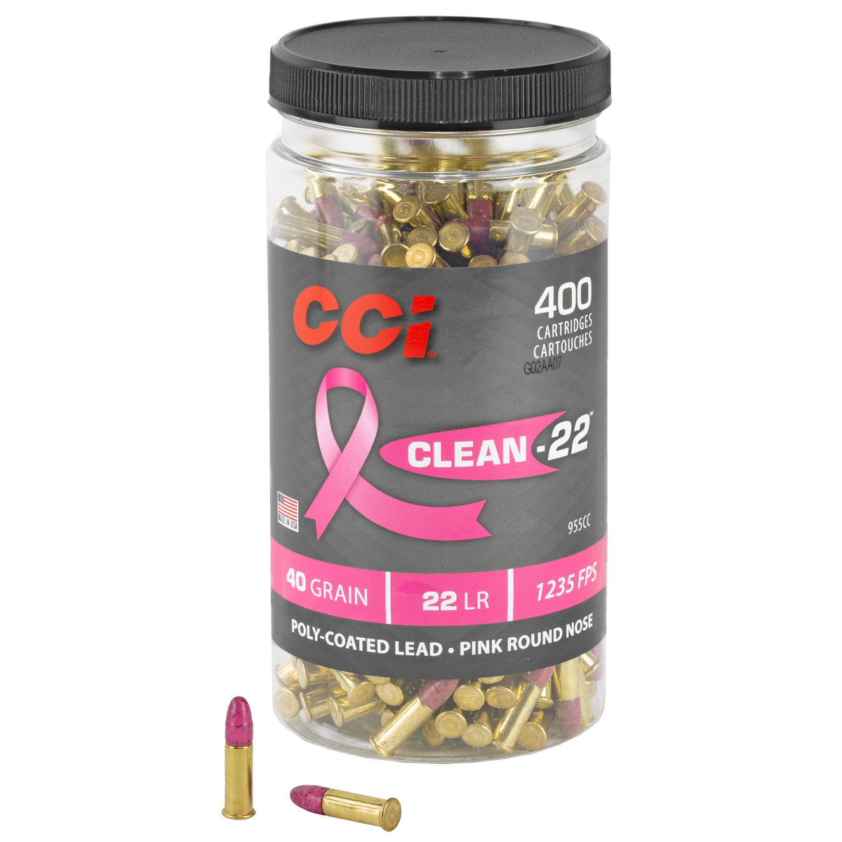 CCI Clean-22 Pink Lead Round Nose 40 Grain .22 Long Rifle 1235 fps