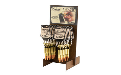 Caliber Gourmet Real .308 Spent Shell Casing Gold Bottle Opener Keychain, 24-Piece Display CBG-1017