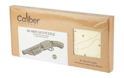 Caliber Gourmet Shotgun Shaped Wood Puzzle Kit, 267 Pcs, Brown CBG-PZ-05SG