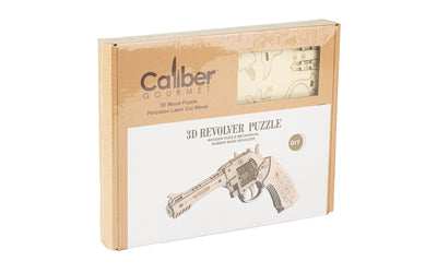 Caliber Gourmet Wooden Revolver Puzzle Model Kit 208-Piece Brown CBG-PZ-04R