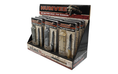 Caliber Gourmet Neck Knife Display 12 Pc Humvee Fixed Blade with Sheaths HMV-DB-USMC