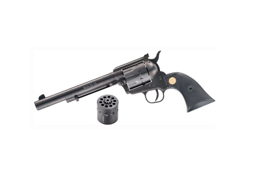 Chiappa Firearms 340170D SAA 1873 Medium Frame 22 LR/22 WMR 10 Shot, 7.50" Blued Steel Barrel, Blued Steel Frame, Blued Cylinder, Black Plastic Grip, Exposed Hammer
