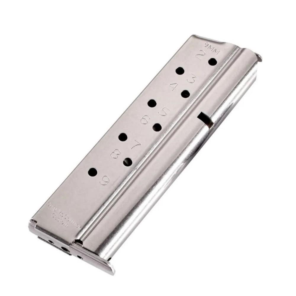Chip McCormick Match Grade Full Size 1911 9mm Luger 9-Round Stainless Steel Handgun Magazine