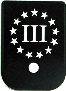 Cruxord 3 Percent Flag Aluminum Glock Magazine Base Plate Gen 1-4