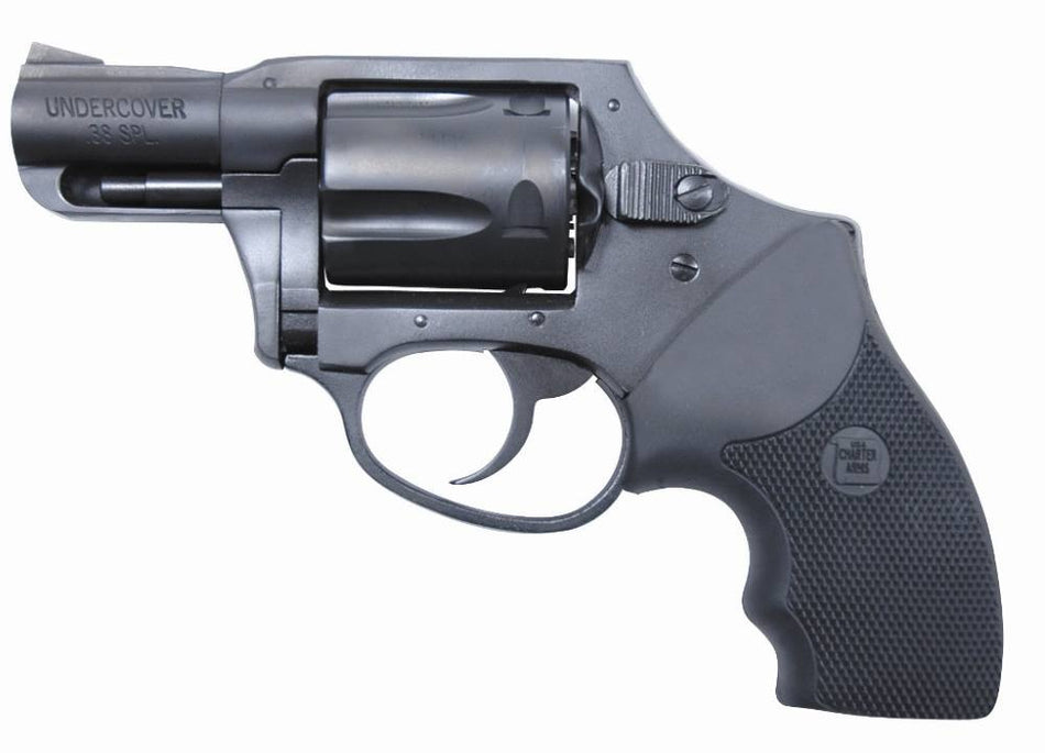 Charter Arms 13811 Undercover Lite Small 38 Special, 5 Shot 2" Black Steel Barrel & Cylinder, Black Passivate Aluminum Frame w/Black Finger Grooved Rubber Grip, Concealed Hammer