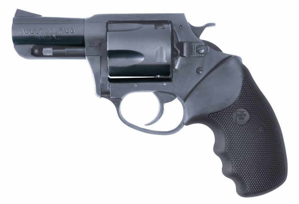 Charter Arms 14420 Bulldog Large Frame 44 S&W Spl 5 Shot 2.50" Black Stainless Steel Barrel, Cylinder & Frame, Black Finger Grooved Rubber Grip, Exposed Hammer