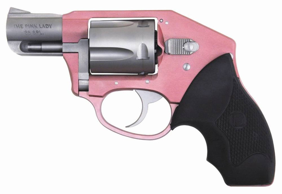 Charter Arms 53851 Undercover Lite Chic Lady Small 38 Special 5 Shot 2" High Polished Stainless Steel Barrel & Cylinder, Pink Aluminum Frame w/Black Finger Grooved Rubber Grip, Concealed Hammer