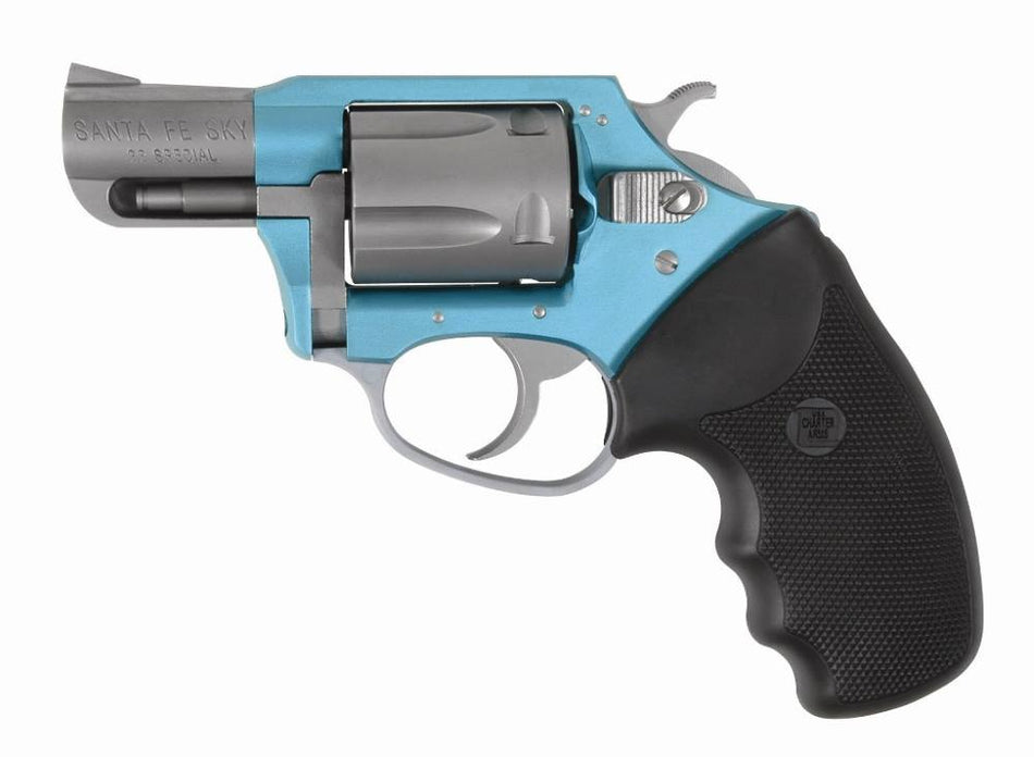 Charter Arms 53860 Undercover Lite Santa Fe Sky Small 38 Special, 5 Shot 2" Stainless Steel Barrel & Cylinder, Turquoise Aluminum Frame w/Black Finger Grooved Rubber Grip, Exposed Hammer