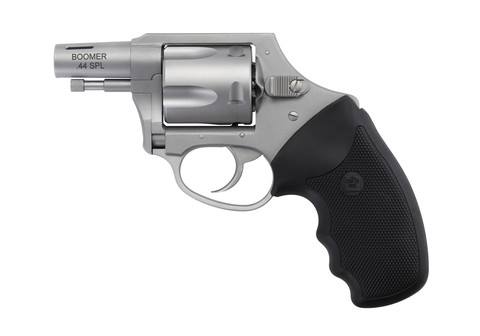 Charter Arms 74429 Boomer Large 44 Special, 5 Shot 2" Matte Stainless Steel Ported/Tapered Barrel, Matte Stainless Cylinder & Frame w/Black Finger Grooved Rubber Grip