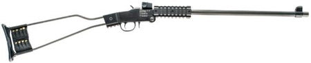 Chiappa Firearms 500145 Little Badger Full Size 17 HMR 1 Shot, 16.50" Black Cerakote Steel Threaded Barrel, Black Cerakote Quad Picatinny Receiver, Black Cerakote Underfolding Wire Frame Stock, Right