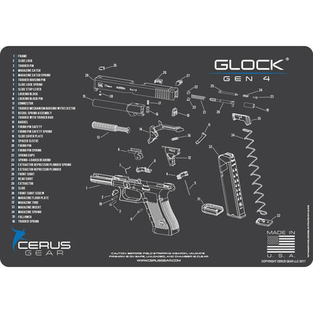 Cerus Gear Gray Glock Gen 4 Schematic Promat 12x17 Inch