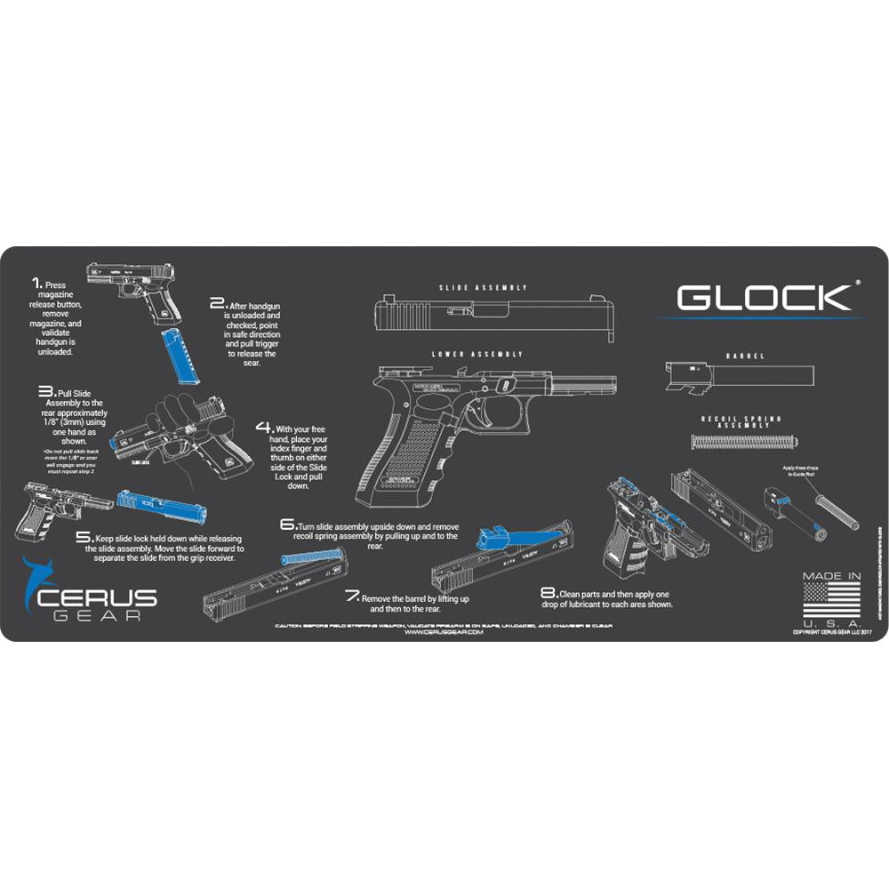 Cerus Gear 12x27 Gray Promat for Glock - Padded Armorer Cleaning Mat