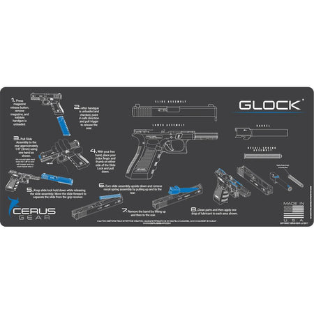 Cerus Gear 12x27 Gray Promat for Glock - Padded Armorer Cleaning Mat