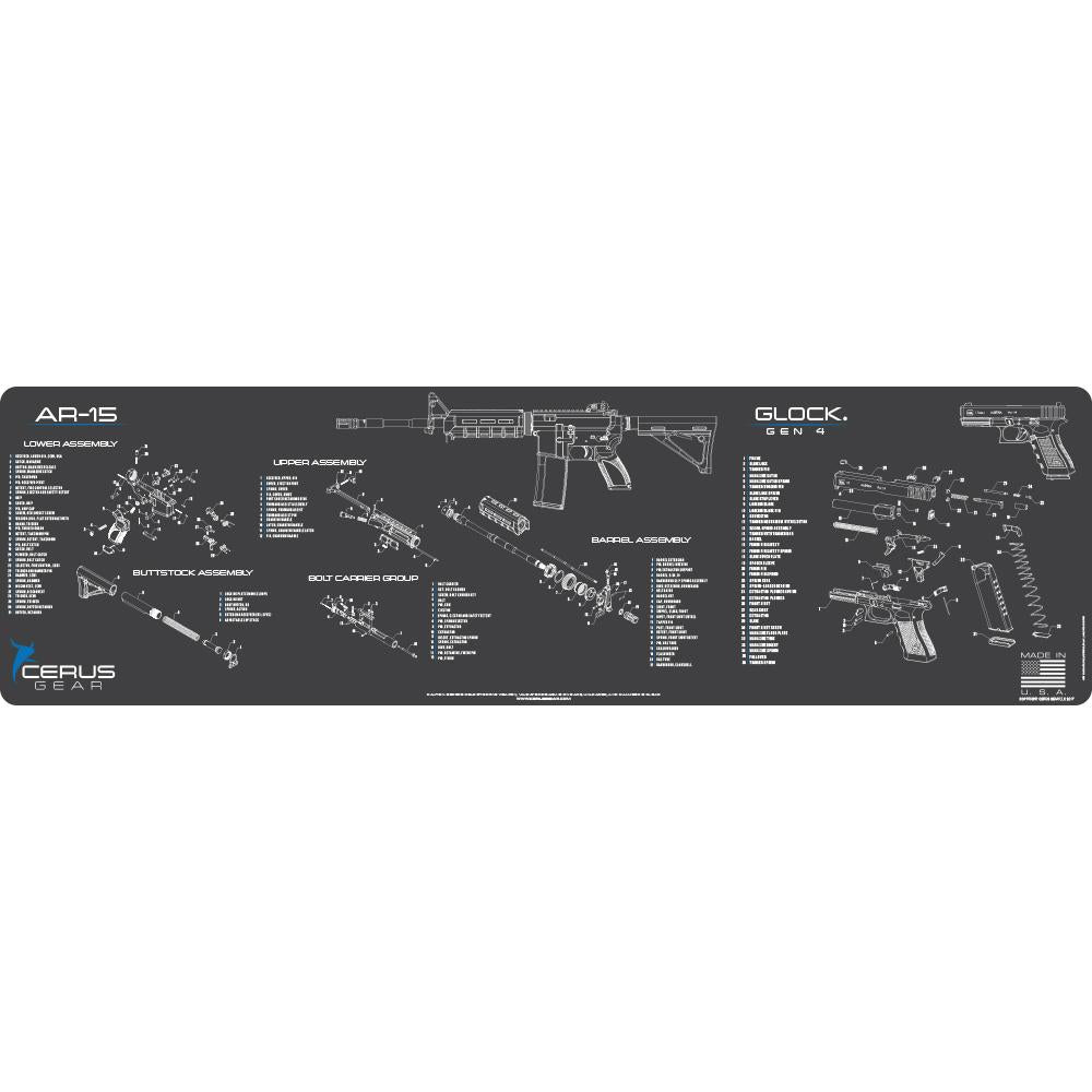 Cerus Gear Magnum XXL 14x48 AR-15 and Glock Schematic ProMat Grey