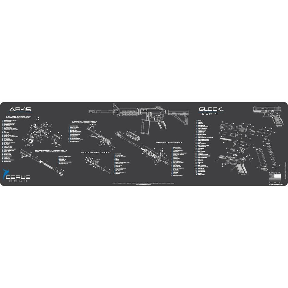 Cerus Gear Magnum XXL 14x48 AR-15 and Glock Schematic ProMat Grey
