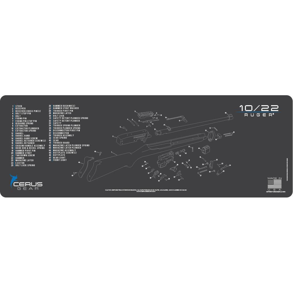Cerus Gear ProMat Ruger 10/22 Schematic 12 x 36 Inch Grey